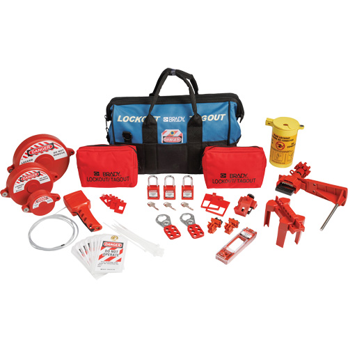 Lockout Tagout Kit with Nylon Safety Lockout Padlocks in Duffel Bag, Electrical/Valve Kit, 31 Components Nassau Supply