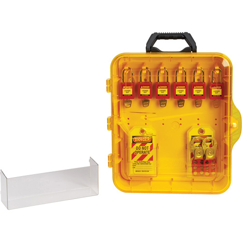 Lockout Station with Keyed Different Nylon Safety Lockout Padlocks, Plastic Padlocks, 6 Padlock Capacity, Padlocks Included Nassau Supply