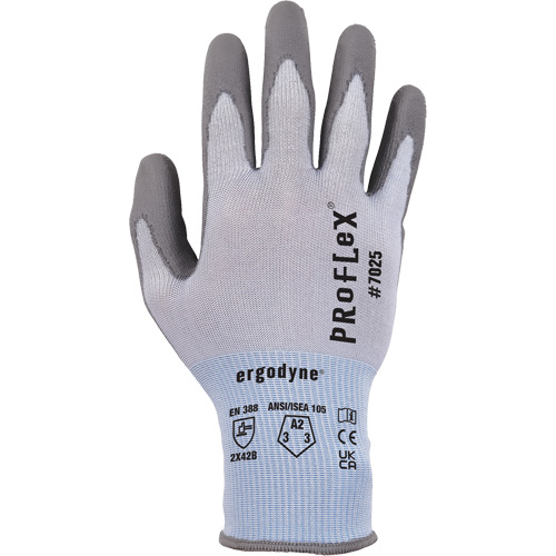 ProFlex 7025 Cut-Resistant Gloves, Size Small, 18 Gauge, Polyurethane Coated, Nylon/HPPE/Spandex Shell, ASTM ANSI Level A2/EN 388 Level B Nassau Supply