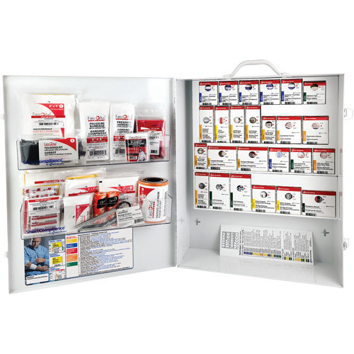 Armoire pour premiers soins SmartCompliance, R&eacute;pond &agrave; la norme CSA Z1220-17 type 3 environnements &agrave; haut risque, Moyen (26-50 travailleurs) Nassau Supply