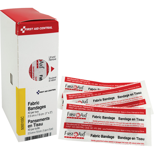 Recharge de bandages adh&eacute;sifs SmartCompliance, Rectangulaire/carr&eacute;e, 3", Tissu, Non st&eacute;rile Nassau Supply