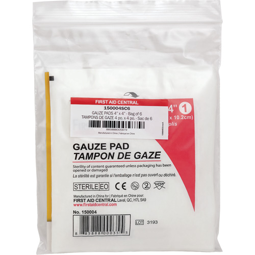 Recharge de gaze SmartCompliance, Tampon, 4" lo x 4" la, St&eacute;rile, Dispositif m&eacute;dical Classe 1 Nassau Supply