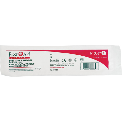 Pansement compressif st&eacute;rile, 6" lo x 6" la Nassau Supply