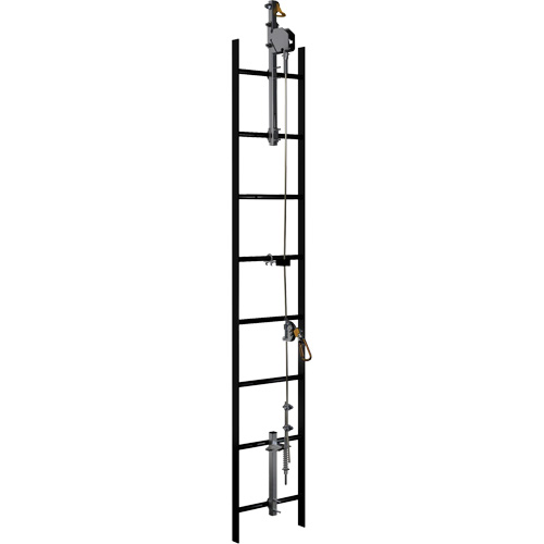 Syst&egrave;me de s&eacute;curit&eacute; verticale &agrave; c&acirc;ble Lad-Saf, Acier inoxydable Nassau Supply