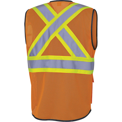6960 Front Mesh Safety Vest, High Visibility Orange, Medium, Polyester Nassau Supply