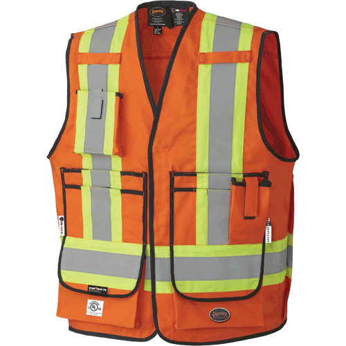 7732 Veste d'arpenteur ignifuge et r&eacute;sistant aux arcs &eacute;lectriques FR-Tech, Petit, Orange haute visibilit&eacute;, 9,7 cal/cm² Nassau Supply