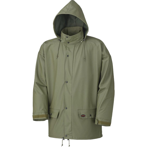 D7000 Stretch Rain Jacket, Polyurethane, X-Small, Green Nassau Supply