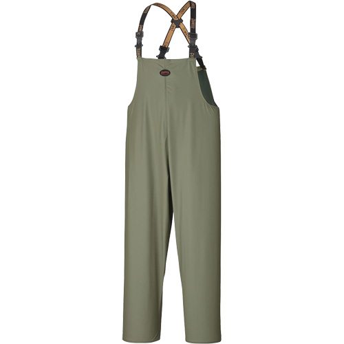 D7020 Dry King&reg; Stretch Bib Pants, X-Small, Polyurethane, Green Nassau Supply
