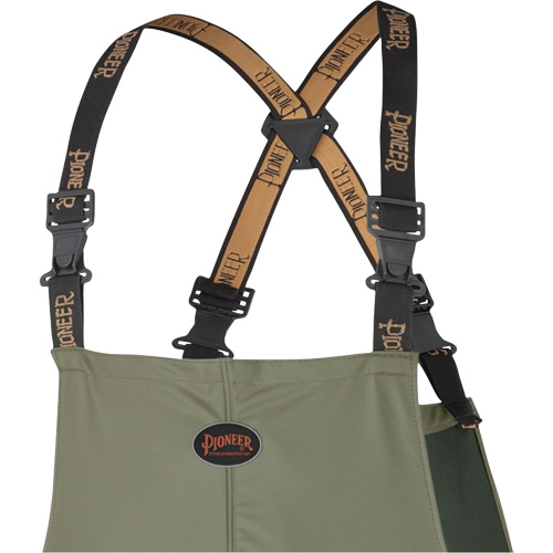 D7020 Dry King&reg; Stretch Bib Pants, X-Small, Polyurethane, Green Nassau Supply