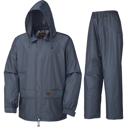 883 Rain Suit, Polyester/PVC, Small, Navy Blue Nassau Supply
