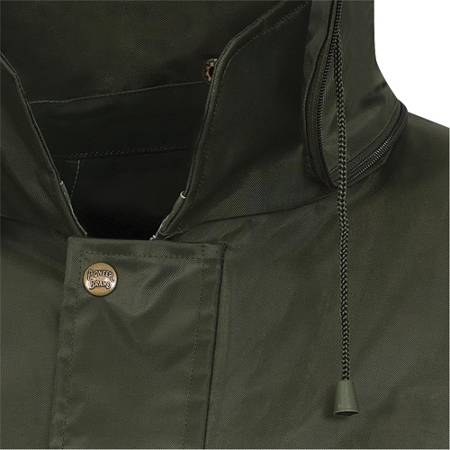 D8120J Nailhead Ripstop Tree Planter Hooded Jacket, Polyester/PVC, X-Small, Green Nassau Supply
