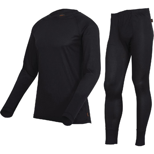 D2200A Ensemble de sous-v&ecirc;tements &agrave; s&eacute;chage rapide et &eacute;vacuation de l'humidit&eacute; de premi&egrave;re qualit&eacute;, Hommes, T-petit, Noir Nassau Supply