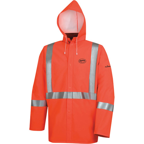 576J High-Visibility FR Rain Jacket, Small, High Visibility Orange Nassau Supply