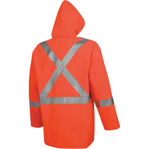 576J High-Visibility FR Rain Jacket, Small, High Visibility Orange Nassau Supply