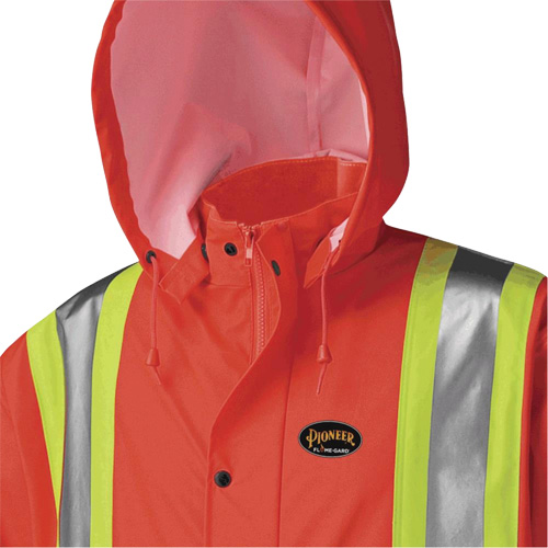 5896 Flame Resistant Waterproof Long Coat, Small, High Visibility Orange Nassau Supply