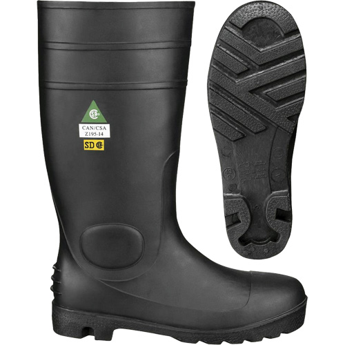 1022 Safety Boots, PVC, Steel Toe, Size 10, Puncture Resistant Sole Nassau Supply