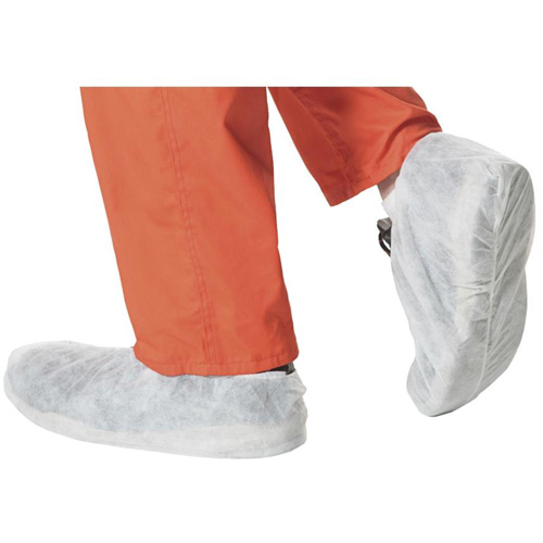 2022 Couvre-chaussures jetables, Taille unique, Polypropyl&egrave;ne, Blanc Nassau Supply