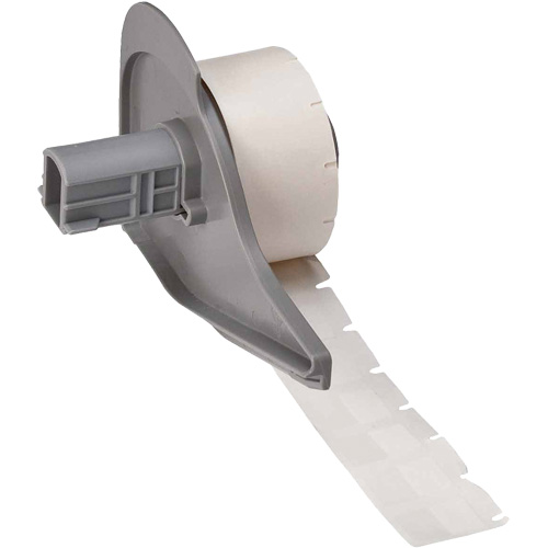 Self-Laminating Wrap-Around Wire & Cable Labels, Vinyl, 0.5" L x 0.75" H, White Nassau Supply
