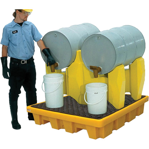 Ultra-Drum Rack 2-Drum Containment System without Drain, 53" L x 53" W x 44.8" H, 1500 US gal. Capacity Nassau Supply
