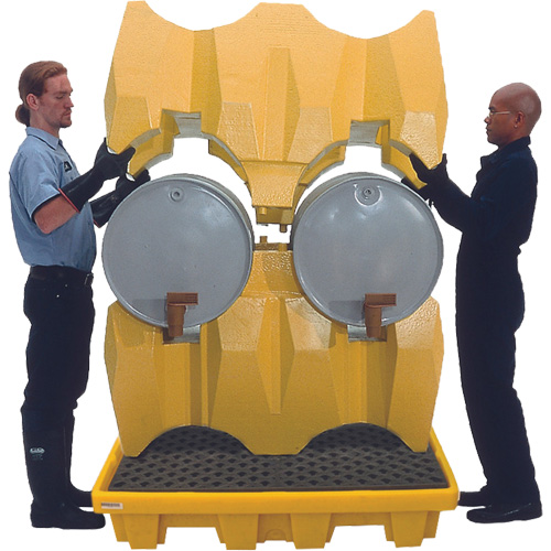 Ultra-Drum Rack 4-Drum Containment System without Drain, 53" L x 53" W x 77.8" H, 3000 US gal. Capacity Nassau Supply