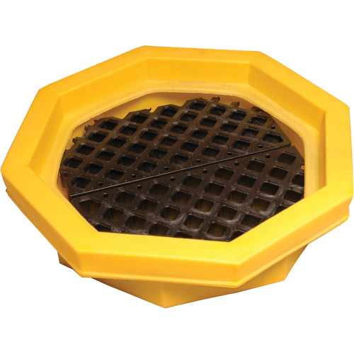 Ultra-Drum Tray&reg; with Grating, 32" L x 32" W x 8.1" H, 21.1 US gal. Spill Capacity Nassau Supply
