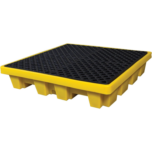 4-Drum Nestable Ultra-Spill Pallet&reg;, 66 US gal. Spill Capacity, 51" x 51" x 10" Nassau Supply