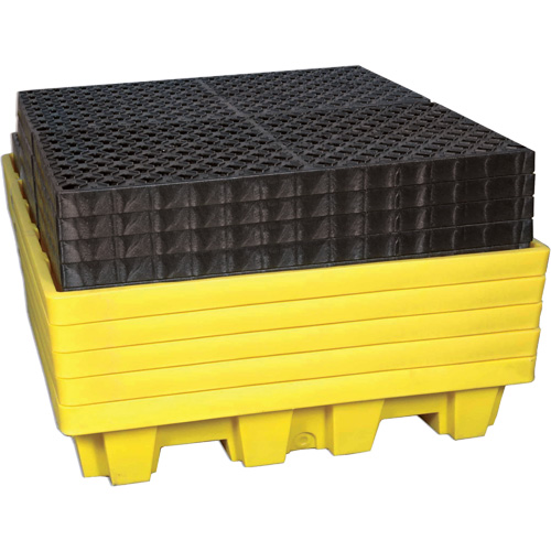 4-Drum Nestable Ultra-Spill Pallet&reg;, 66 US gal. Spill Capacity, 51" x 51" x 10" Nassau Supply