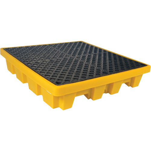 4-Drum Nestable Ultra-Spill Pallet&reg;, 66 US gal. Spill Capacity, 51" x 51" x 10" Nassau Supply