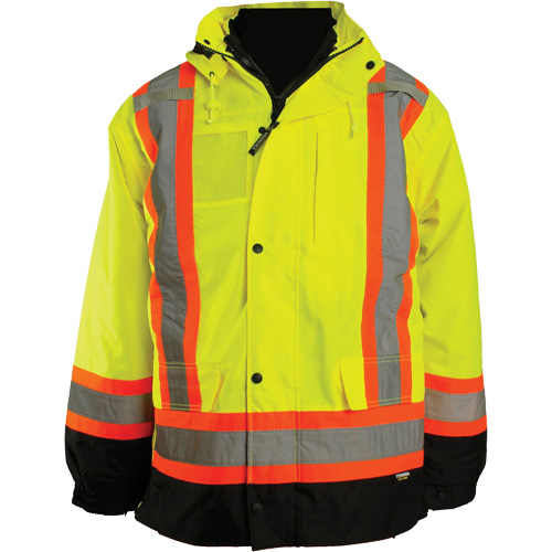 7-in-1 Jacket, Polyester, High Visibility Orange, Large Nassau Supply