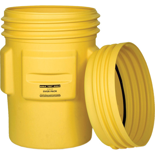 Overpack Plastic Drum Barrel, 95 US gal., Stationary Nassau Supply