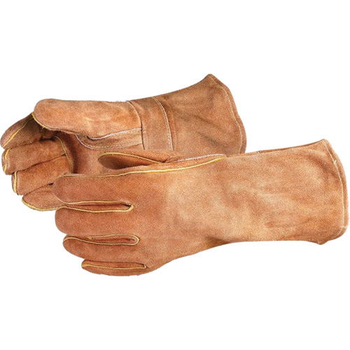 Gants de soudage bruns de luxe Endura 505BS, Cuir de vache refendu, Taille Grand Nassau Supply