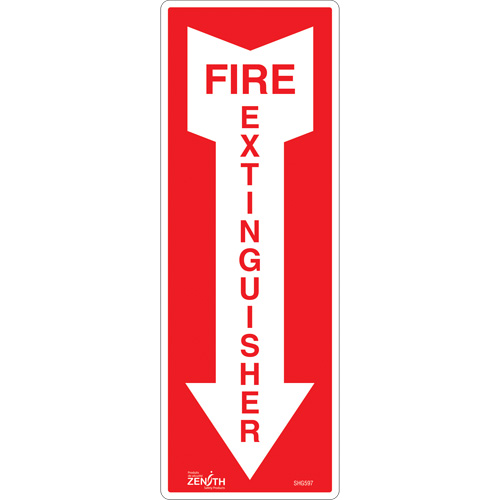 "Fire Extinguisher" Sign, 5" x 14", Vinyl, English with Pictogram Nassau Supply