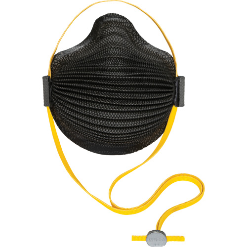 AirWave M Series Black Disposable Masks with SmartStrap&reg; & Full Foam Flange, N95, NIOSH Certified, Medium/Large Nassau Supply