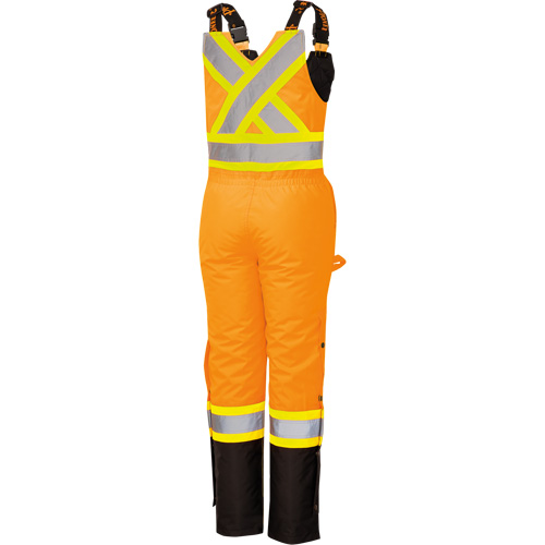 5040BBW Women's High-Visibility Waterproof Safety Overalls, Polyester, X-Small, Black/High Visibility Orange Nassau Supply