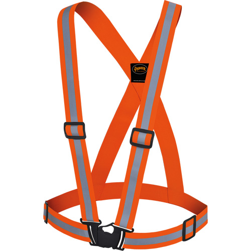 5496 Bretelles de s&eacute;curit&eacute; haute visibilit&eacute;, Orange haute visibilit&eacute;, Couleur r&eacute;fl&eacute;chissante Argent, Taille unique Nassau Supply