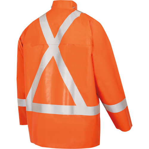 5990J Super Heavy-Duty FR/Arc Resistant Safety Rain Jacket, Small, High Visibility Orange, 11 cal/cm² Nassau Supply
