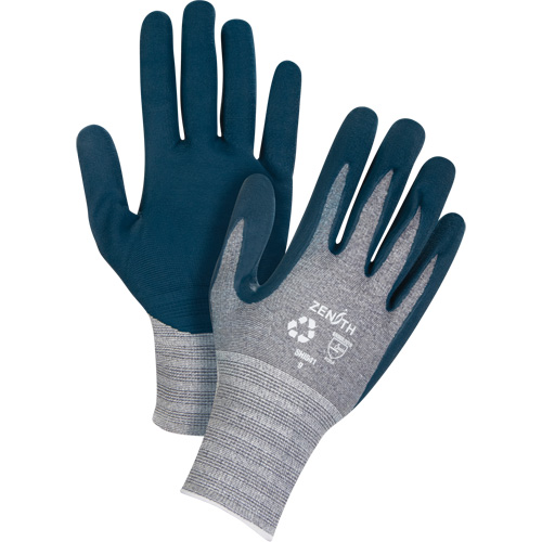 Gants &eacute;cologiques enduits et l&eacute;gers, 7, R&ecirc;vetement Mousse de nitrile, Calibre 15, Enveloppe en Polyester/rPET Nassau Supply