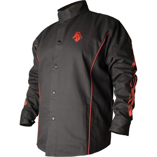 BSX&reg; Contoured FR Welding Jacket, Cotton, Large, Black Nassau Supply