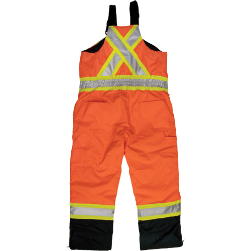 Ripstop Insulated Safety Bib Overall, Polyester, X-Small, High Visibility Orange Nassau Supply