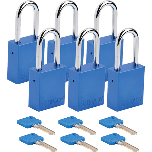 Lockout Padlock, Safety Padlock, Keyed Alike, Aluminum, 1-1/2" Width Nassau Supply