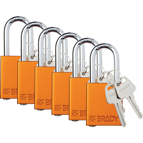 Lockout Padlock, Safety Padlock, Keyed Alike, Aluminum, 1-1/2" Width Nassau Supply