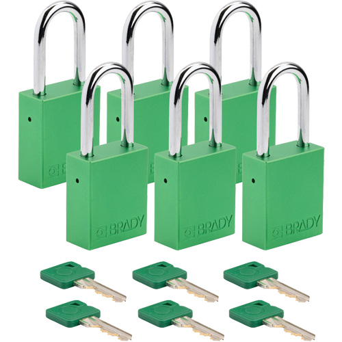 Lockout Padlock, Safety Padlock, Keyed Different, Aluminum, 1-1/2" Width Nassau Supply