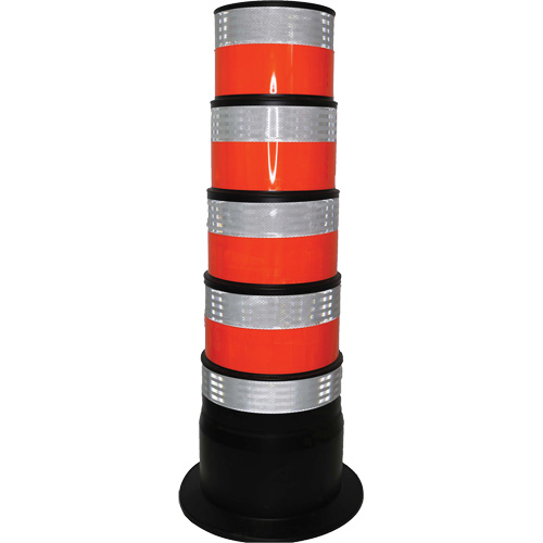Channelizer, 47.25" High, Orange/White Nassau Supply