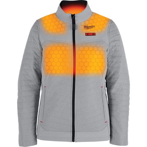 Manteau chauffant M12 Axis avec pile, Femmes, Grand, Gris Nassau Supply