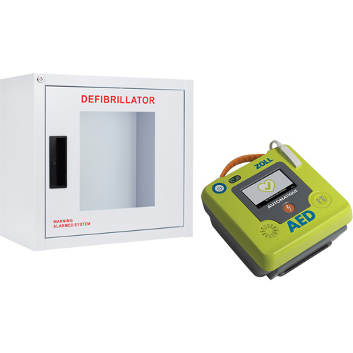 AED 3 AED & Wall Cabinet Kit, Automatic, French, Class 4 Nassau Supply