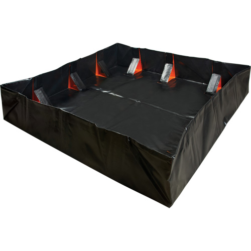 Berme d&eacute;ployable &agrave; mur IBX, Capacit&eacute; 1077 gal. US, 12' la x 12' lo x 12" h, Support &agrave; encliqueter Nassau Supply