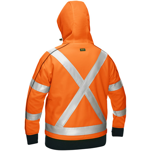 Coton ouat&eacute; doubl&eacute; de sherpa avec capuchon &agrave; fermeture &eacute;clair compl&egrave;te et X au dos Bisley pour femmes, T-Grand, Orange haute visibilit&eacute; Nassau Supply