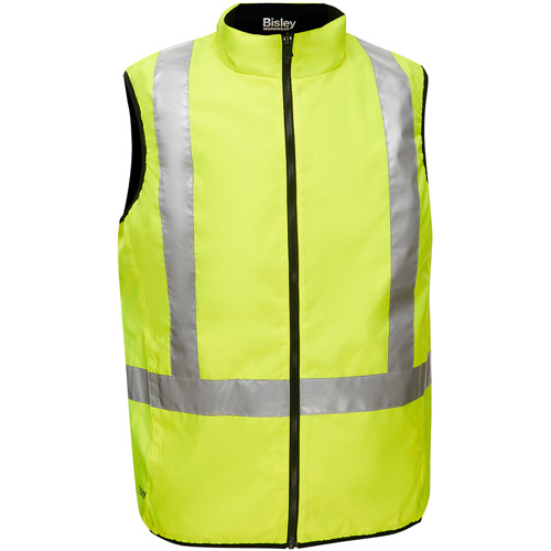 Veste bouffante r&eacute;versible avec X au dos Bisley, Jaune lime haute visibilit&eacute;, Moyen, Polyester Nassau Supply