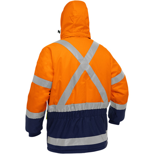 Bisley&reg; X-Back Extreme Cold Jacket with Navy Bottom, Polyester, High Visibility Orange, 4X-Large Nassau Supply
