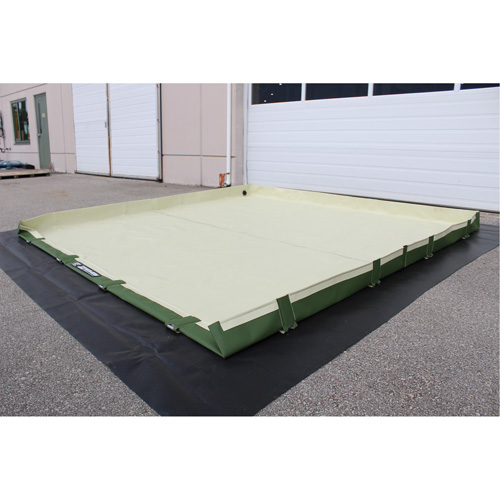 Easy-Riser Insta-Berm, 239 US gal. Capacity, 8' W x 8' L x 6" H, Hinge Bracket Nassau Supply